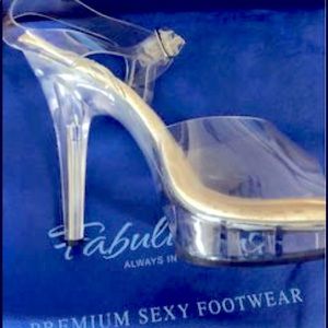 Sexy, beautiful and comfortable CLEAR competition or night out strap heels.